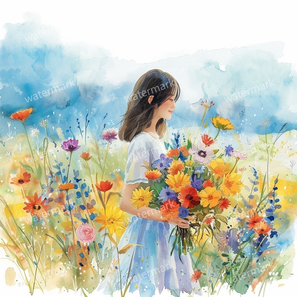 【商用利用可】美しい女性(水彩ガールイラスト)クリップアート10点セット|高解像度JPG|ファッション・ポートレート・コラージュ・ジャンクジャーナル素材|即ダウンロード