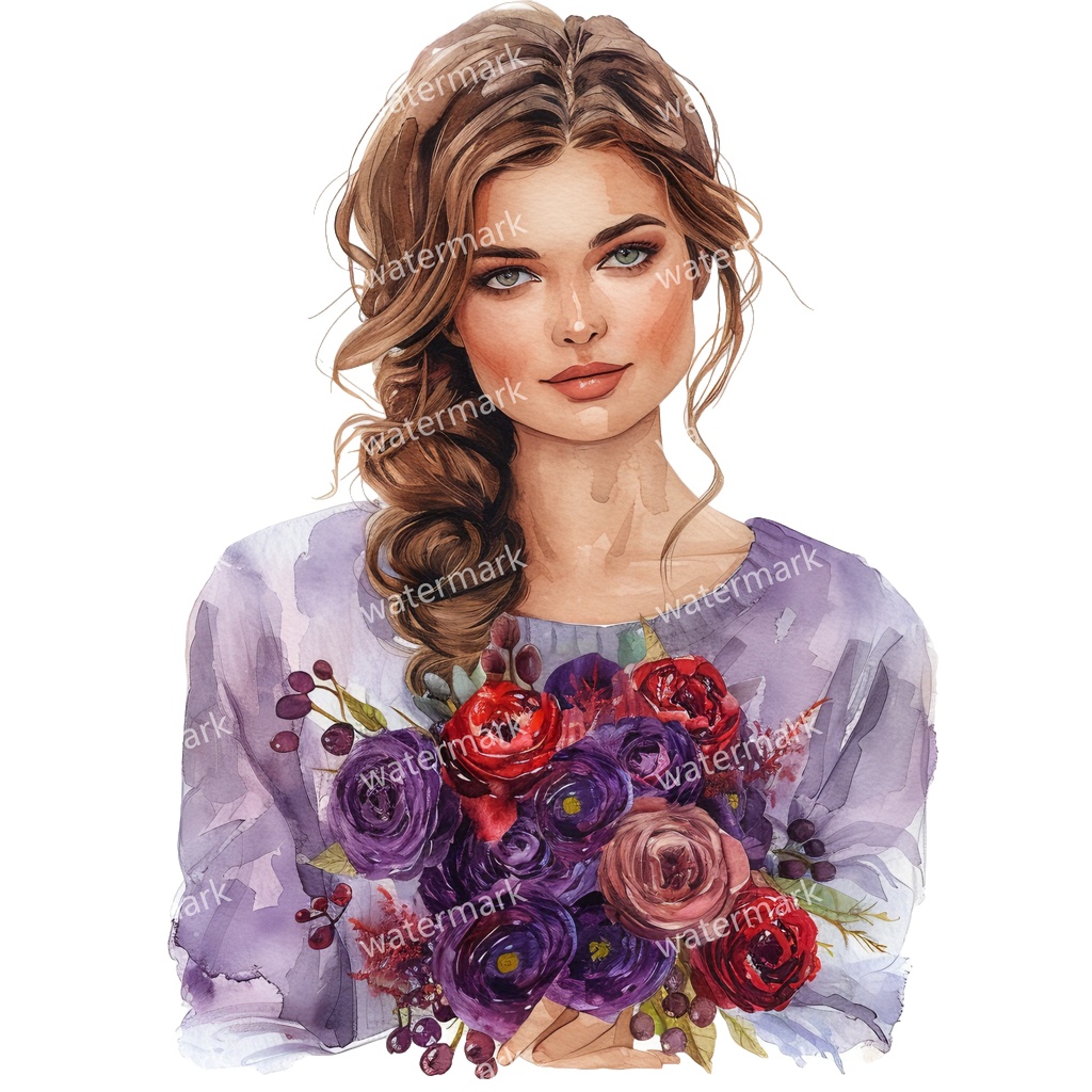 【商用利用可】女の子(水彩ガールイラスト)クリップアート20点セット|高解像度・透過PNG|かわいい人物・コラージュ・ジャンクジャーナル素材|即ダウンロード