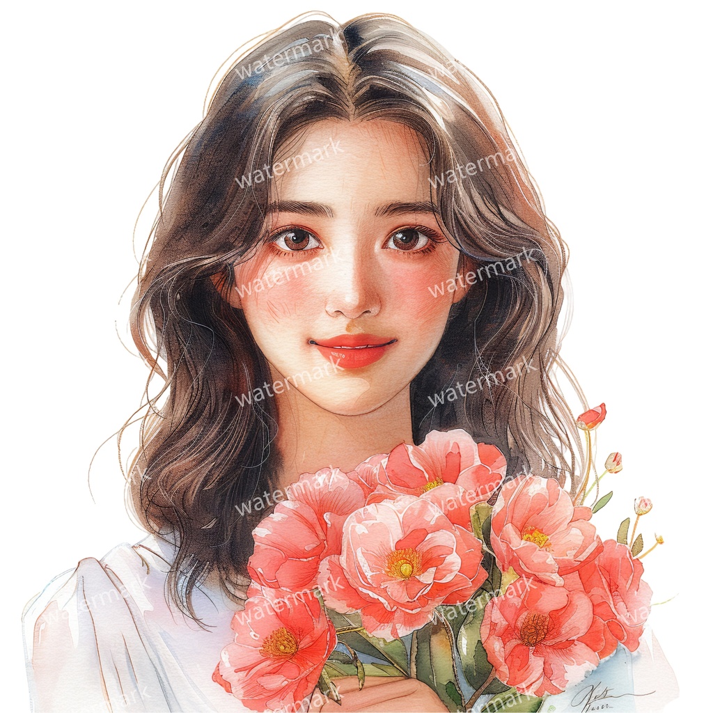 【商用利用可】女の子(水彩ガールイラスト)クリップアート20点セット|高解像度・透過PNG|かわいい人物・コラージュ・ジャンクジャーナル素材|即ダウンロード