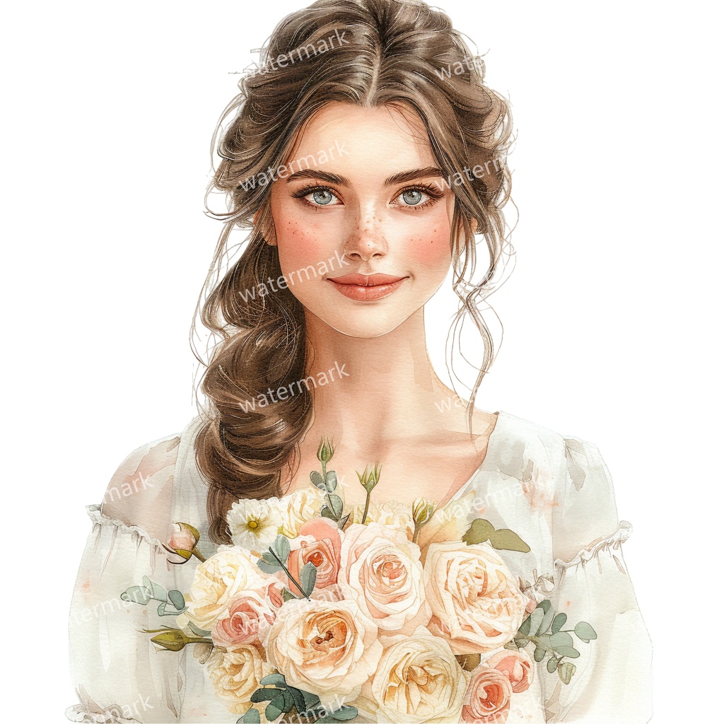 【商用利用可】女の子(水彩ガールイラスト)クリップアート20点セット|高解像度・透過PNG|かわいい人物・コラージュ・ジャンクジャーナル素材|即ダウンロード