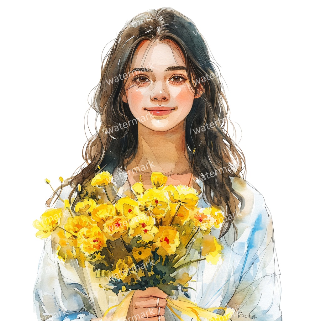 【商用利用可】女の子(水彩ガールイラスト)クリップアート20点セット|高解像度・透過PNG|かわいい人物・コラージュ・ジャンクジャーナル素材|即ダウンロード