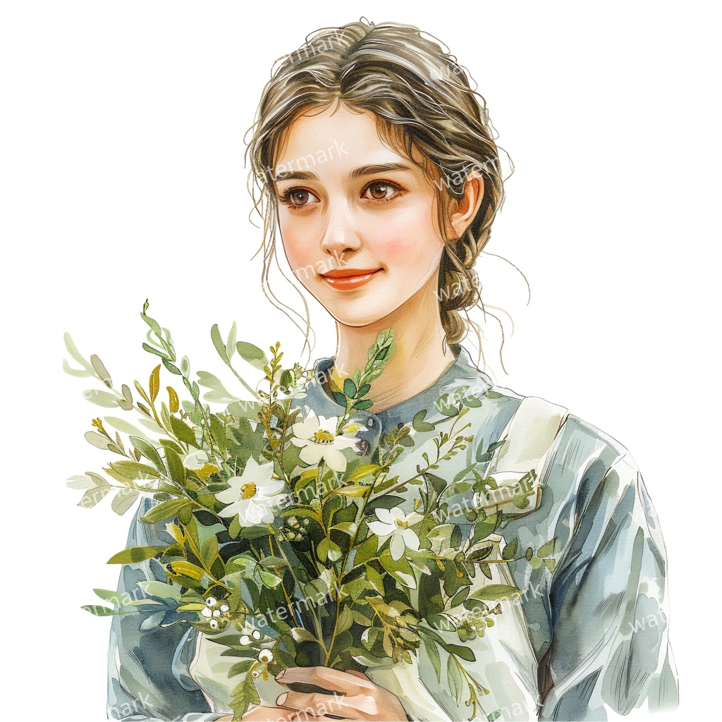 【商用利用可】女の子(水彩ガールイラスト)クリップアート20点セット|高解像度・透過PNG|かわいい人物・コラージュ・ジャンクジャーナル素材|即ダウンロード