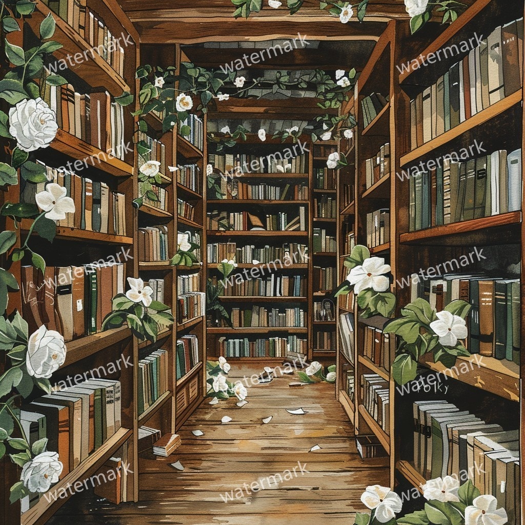 【商用利用可】ヨーロッパ書店(水彩ブックストア外観)クリップアート20点セット|高解像度JPG|街並み・カフェ風・コラージュ・ジャンクジャーナル素材|即ダウンロード