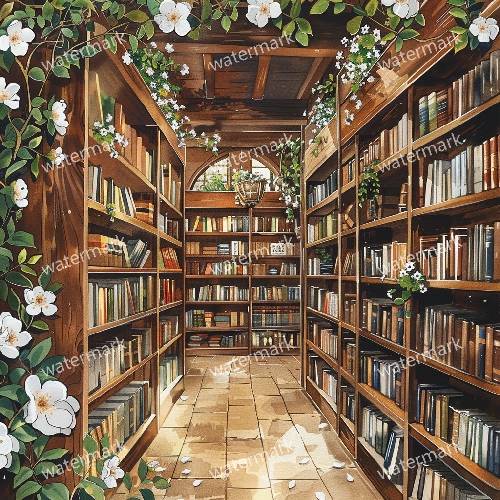 【商用利用可】ヨーロッパ書店(水彩ブックストア外観)クリップアート20点セット|高解像度JPG|街並み・カフェ風・コラージュ・ジャンクジャーナル素材|即ダウンロード