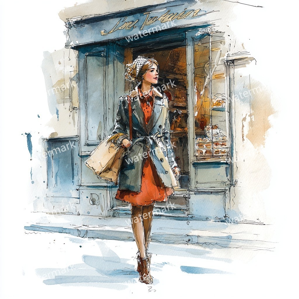 【商用利用可】ファッションガール街歩き(水彩ストリートスタイル)クリップアート20点セット|高解像度JPG|おしゃれ人物・コラージュ・ジャンクジャーナル素材|即ダウンロード