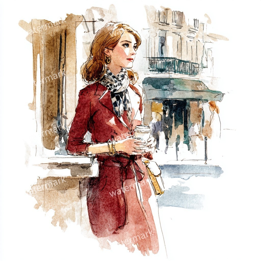 【商用利用可】ファッションガール街歩き(水彩ストリートスタイル)クリップアート20点セット|高解像度JPG|おしゃれ人物・コラージュ・ジャンクジャーナル素材|即ダウンロード