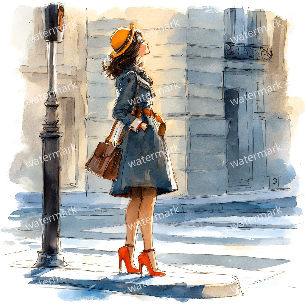 【商用利用可】ファッションガール街歩き(水彩ストリートスタイル)クリップアート20点セット|高解像度JPG|おしゃれ人物・コラージュ・ジャンクジャーナル素材|即ダウンロード