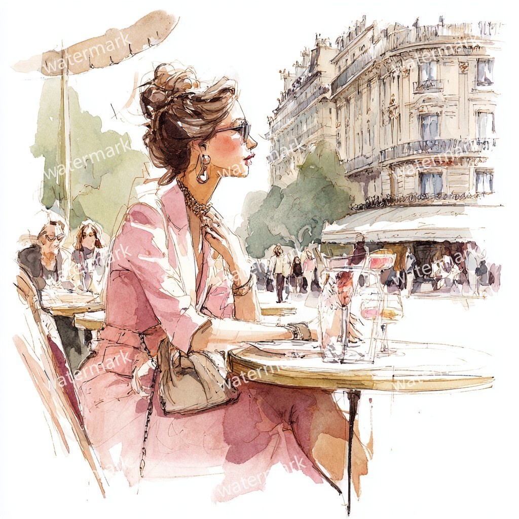 【商用利用可】おしゃれ女性（水彩ファッショナブルウーマン）クリップアート15点セット｜高解像度JPG｜ファッション・人物・コラージュ・ジャンクジャーナル素材｜即ダウンロード