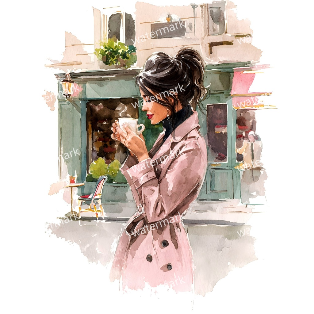 【商用利用可】おしゃれ女性(水彩ファッショナブルウーマン)クリップアート15点セット|高解像度JPG|ファッション・人物・コラージュ・ジャンクジャーナル素材|即ダウンロード