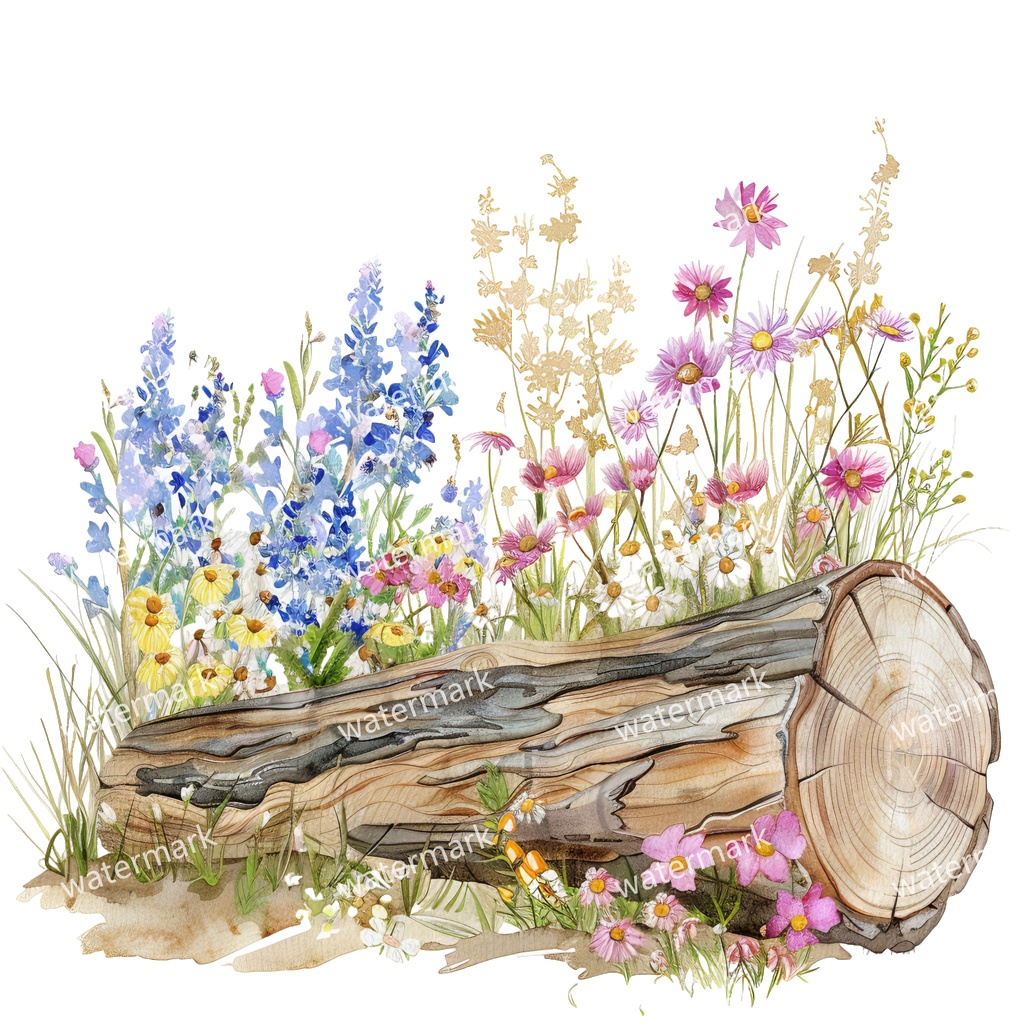 【商用利用可】薪・丸太(水彩ログウッド)クリップアート20点セット|高解像度・透過PNG|キャンプ・ナチュラル素材|コラージュ・ジャンクジャーナル素材|即ダウンロード