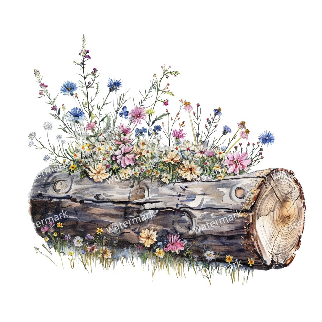 【商用利用可】薪・丸太(水彩ログウッド)クリップアート20点セット|高解像度・透過PNG|キャンプ・ナチュラル素材|コラージュ・ジャンクジャーナル素材|即ダウンロード