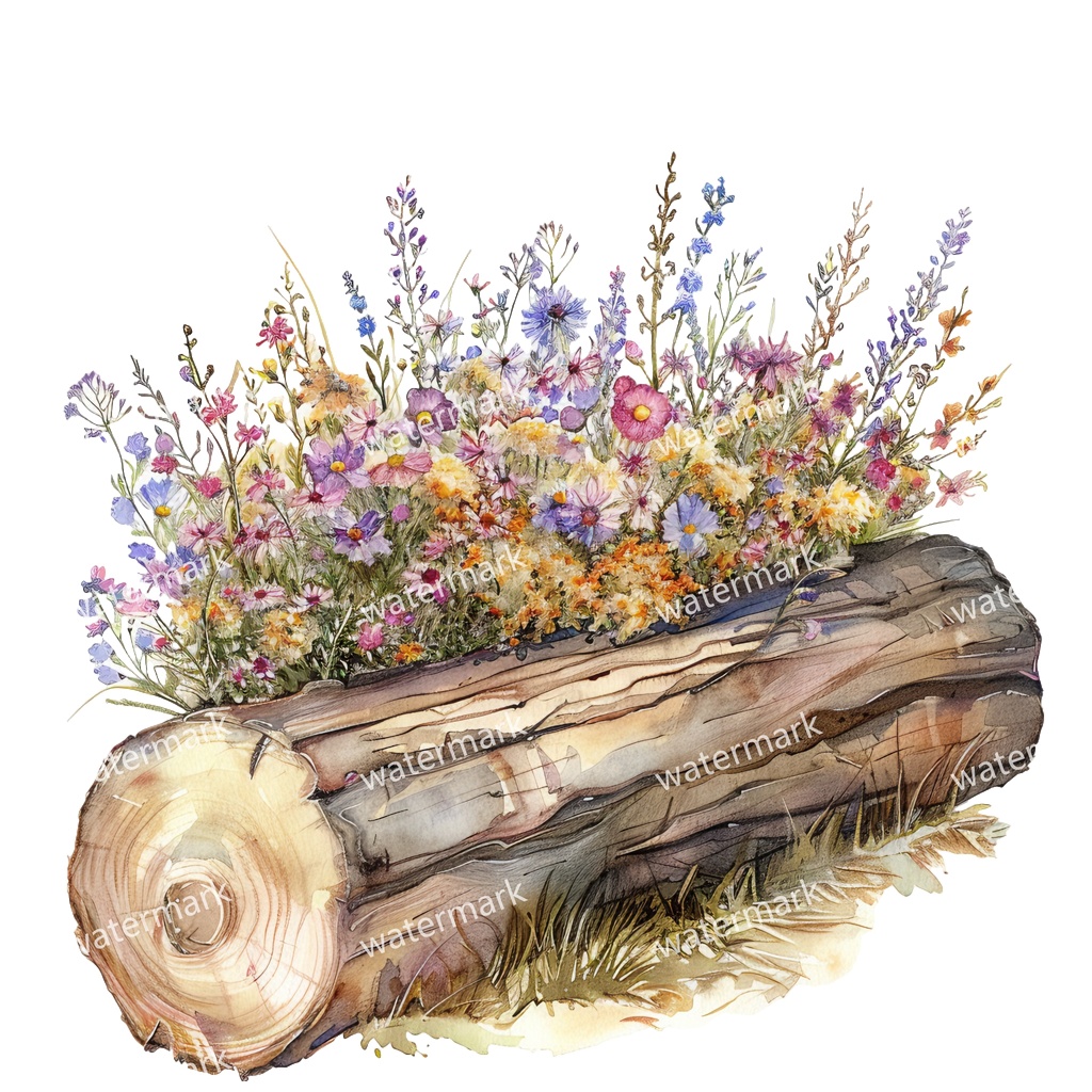 【商用利用可】薪・丸太(水彩ログウッド)クリップアート20点セット|高解像度・透過PNG|キャンプ・ナチュラル素材|コラージュ・ジャンクジャーナル素材|即ダウンロード