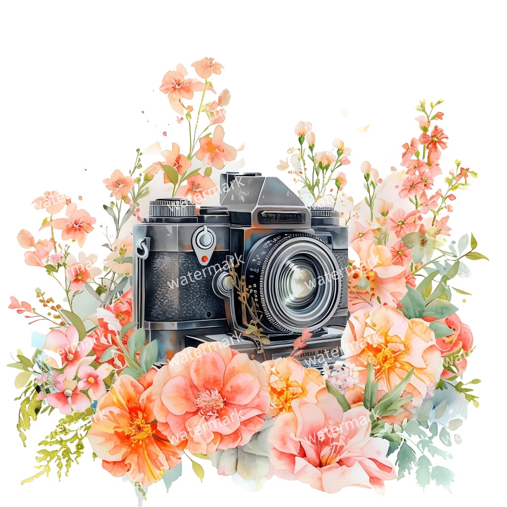 【商用利用可】ヴィンテージカメラ(水彩アンティークカメラ)クリップアート11点セット|高解像度・透過PNG|レトロ写真機・コラージュ・ジャンクジャーナル素材|即ダウンロード