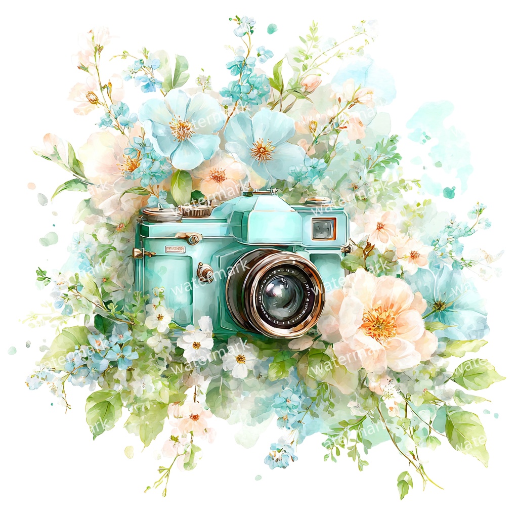 【商用利用可】ヴィンテージカメラ(水彩アンティークカメラ)クリップアート11点セット|高解像度・透過PNG|レトロ写真機・コラージュ・ジャンクジャーナル素材|即ダウンロード