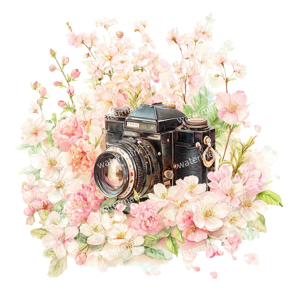 【商用利用可】ヴィンテージカメラ(水彩アンティークカメラ)クリップアート11点セット|高解像度・透過PNG|レトロ写真機・コラージュ・ジャンクジャーナル素材|即ダウンロード