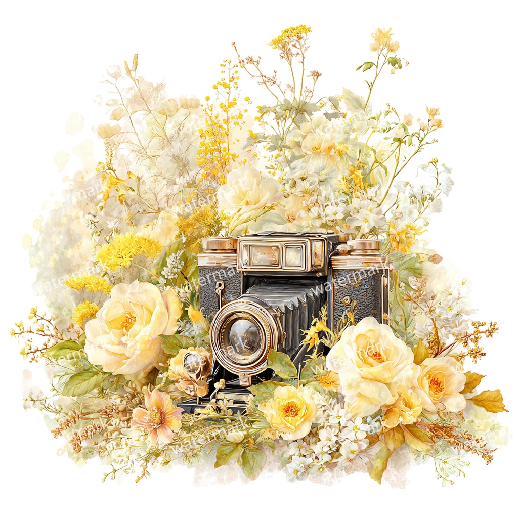 【商用利用可】ヴィンテージカメラ(水彩アンティークカメラ)クリップアート11点セット|高解像度・透過PNG|レトロ写真機・コラージュ・ジャンクジャーナル素材|即ダウンロード