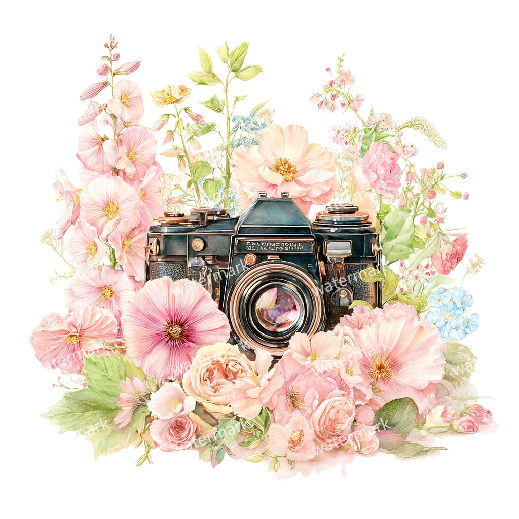 【商用利用可】ヴィンテージカメラ(水彩アンティークカメラ)クリップアート11点セット|高解像度・透過PNG|レトロ写真機・コラージュ・ジャンクジャーナル素材|即ダウンロード