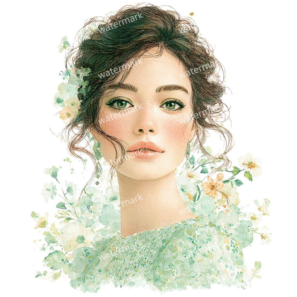 【商用利用可】花と女の子(水彩フラワーガール)クリップアート19点セット|高解像度・透過PNG|かわいい人物・コラージュ・ジャンクジャーナル素材|即ダウンロード