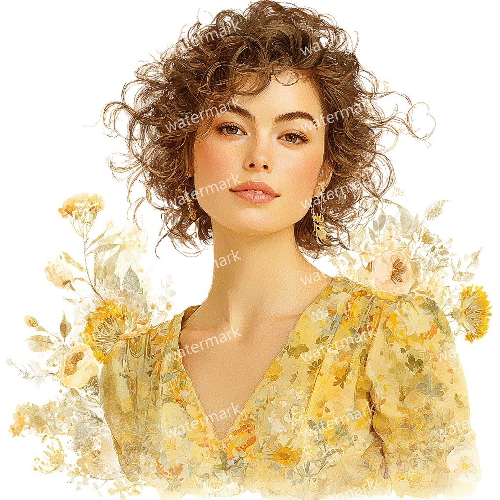 【商用利用可】花と女の子(水彩フラワーガール)クリップアート19点セット|高解像度・透過PNG|かわいい人物・コラージュ・ジャンクジャーナル素材|即ダウンロード