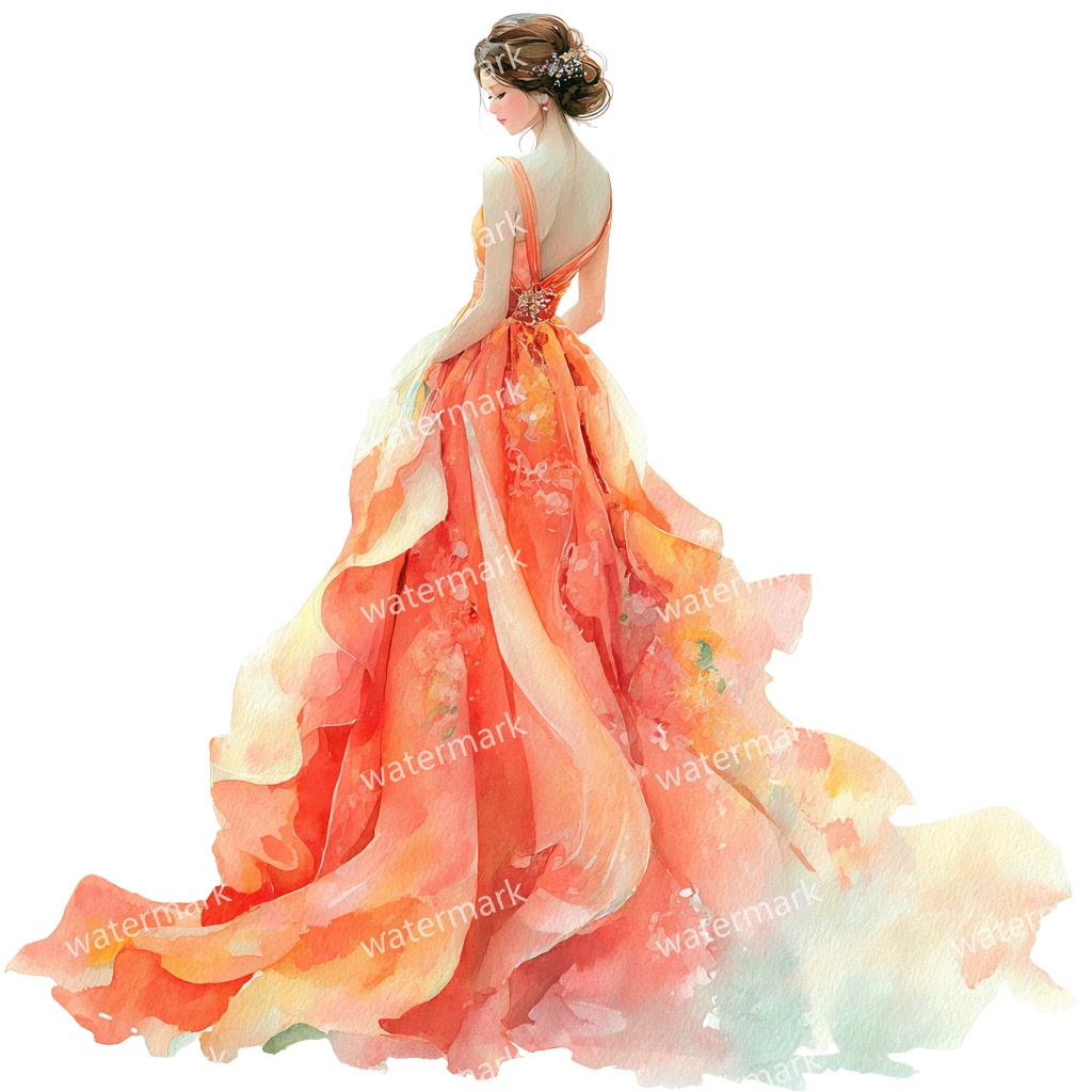 【商用利用可】エレガント女性(水彩レディイラスト)クリップアート28点セット|高解像度・透過PNG|上品・ファッション・コラージュ・ジャンクジャーナル素材|即ダウンロード