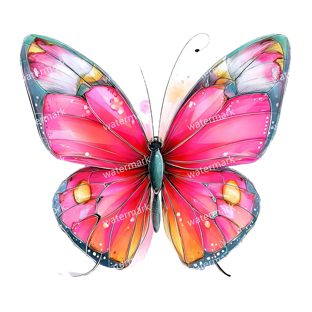 【商用利用可】蝶々(水彩バタフライ)クリップアート19点セット|高解像度・透過PNG|ナチュラル・幻想的素材|コラージュ・ジャンクジャーナル素材|即ダウンロード