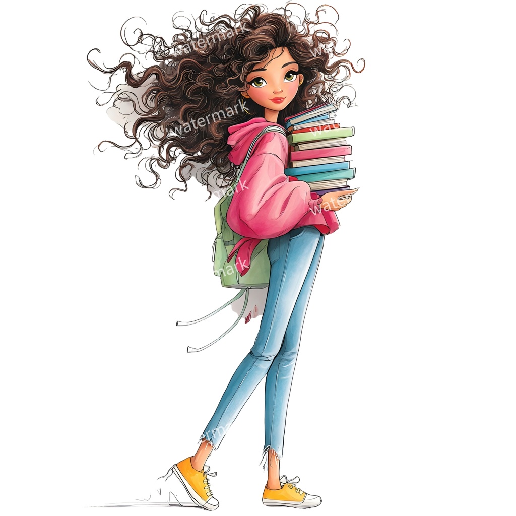 【商用利用可】女の子(水彩ガールイラスト)クリップアート15点セット|高解像度・透過PNG|かわいい人物・コラージュ・ジャンクジャーナル素材|即ダウンロード