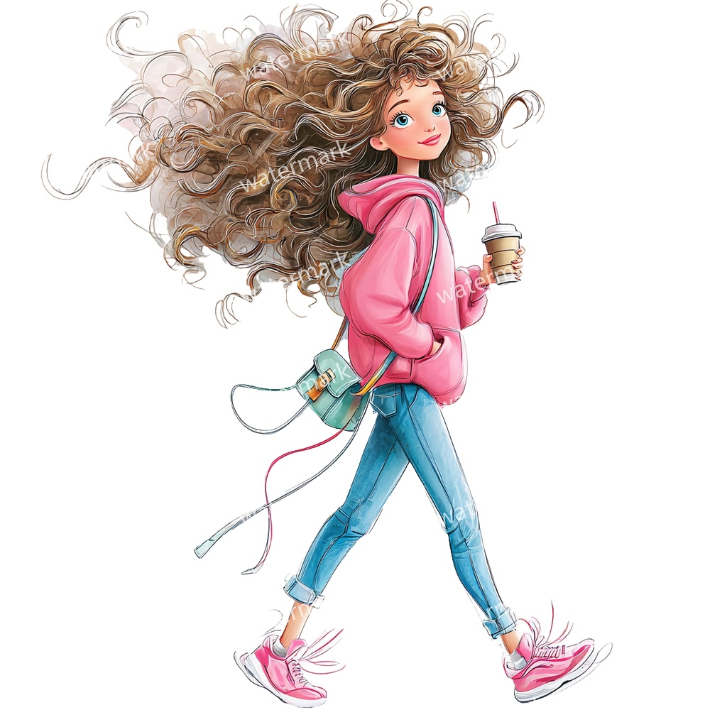 【商用利用可】女の子(水彩ガールイラスト)クリップアート15点セット|高解像度・透過PNG|かわいい人物・コラージュ・ジャンクジャーナル素材|即ダウンロード