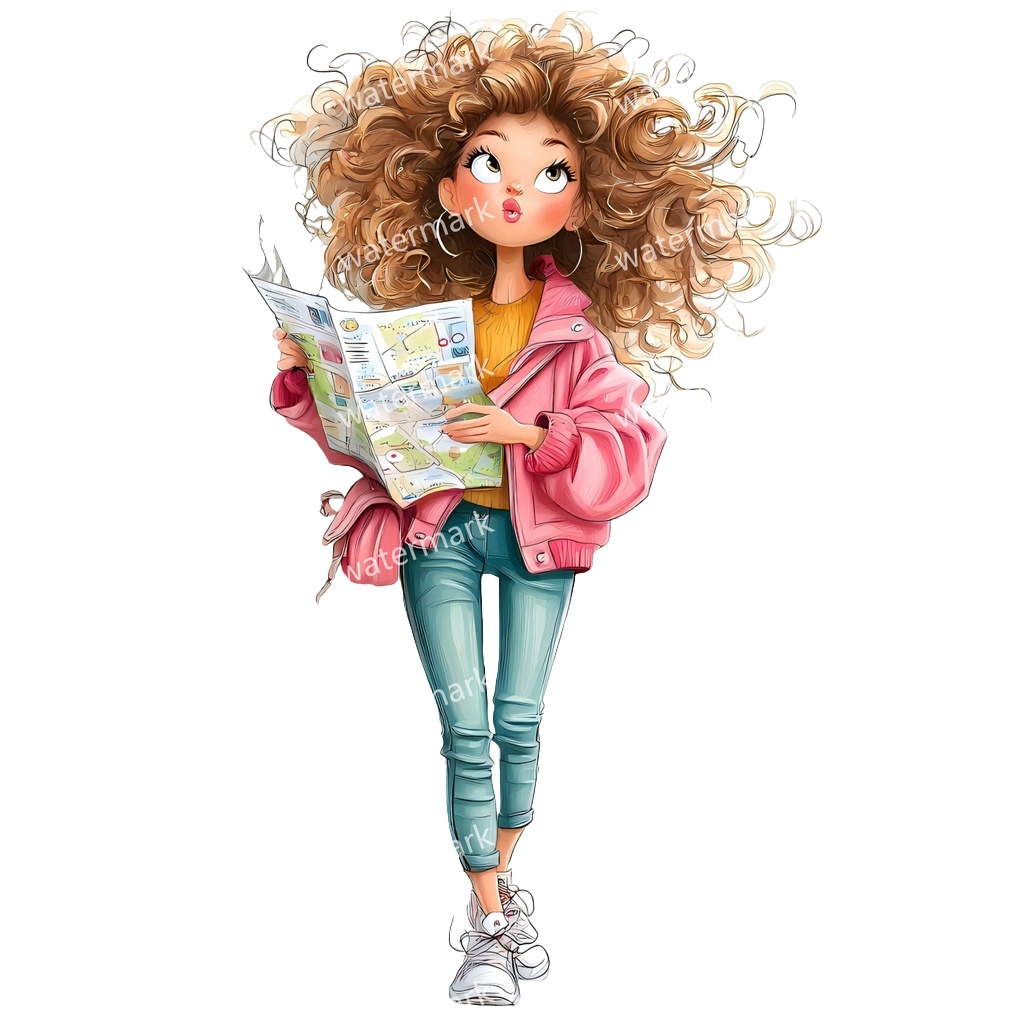 【商用利用可】女の子(水彩ガールイラスト)クリップアート15点セット|高解像度・透過PNG|かわいい人物・コラージュ・ジャンクジャーナル素材|即ダウンロード