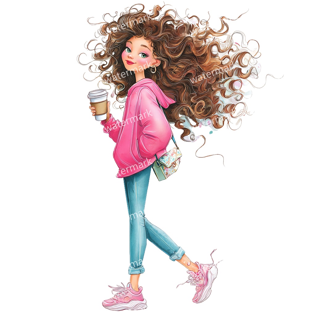 【商用利用可】女の子(水彩ガールイラスト)クリップアート15点セット|高解像度・透過PNG|かわいい人物・コラージュ・ジャンクジャーナル素材|即ダウンロード