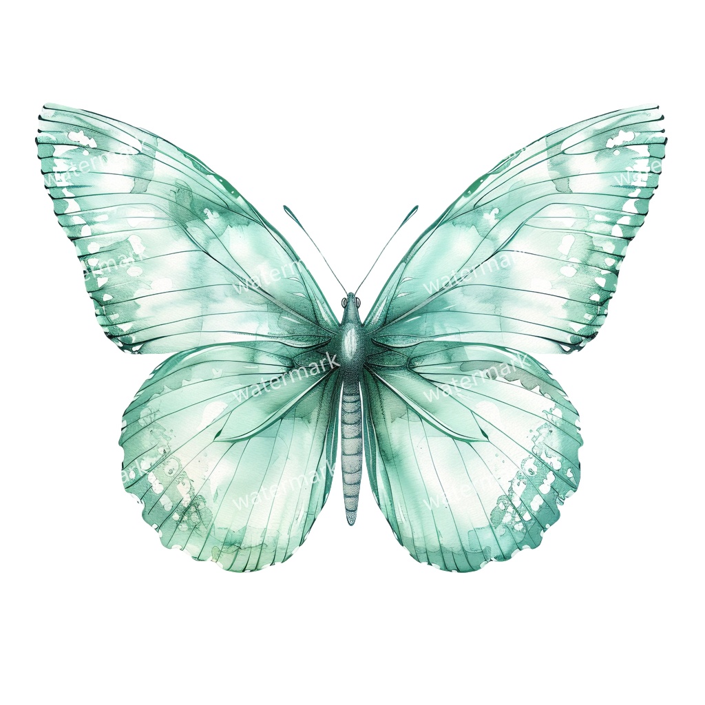 【商用利用可】蝶々(水彩バタフライ)クリップアート20点セット|高解像度・透過PNG|ナチュラル・幻想的素材|コラージュ・ジャンクジャーナル素材|即ダウンロード