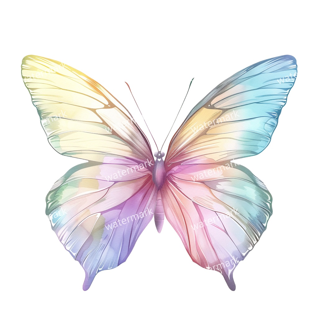 【商用利用可】蝶々(水彩バタフライ)クリップアート20点セット|高解像度・透過PNG|ナチュラル・幻想的素材|コラージュ・ジャンクジャーナル素材|即ダウンロード