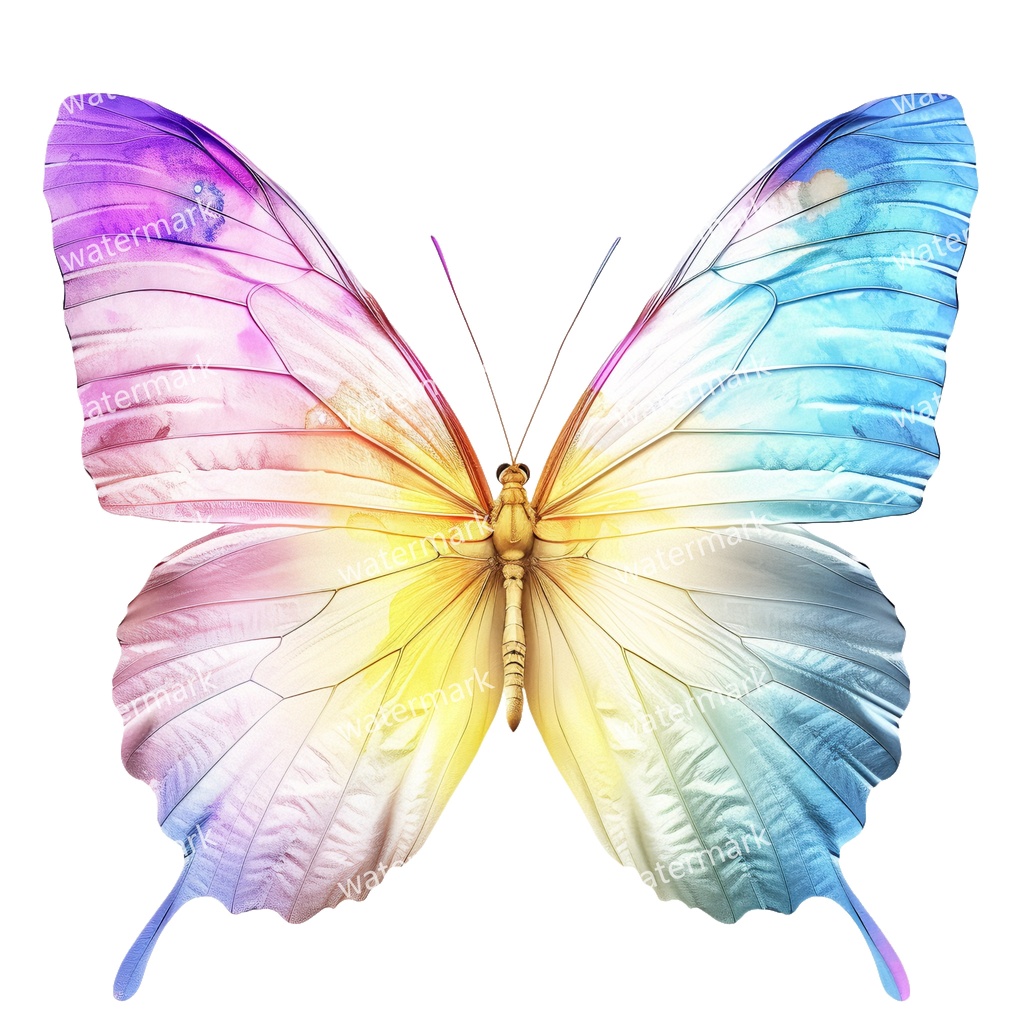 【商用利用可】蝶々(水彩バタフライ)クリップアート20点セット|高解像度・透過PNG|ナチュラル・幻想的素材|コラージュ・ジャンクジャーナル素材|即ダウンロード