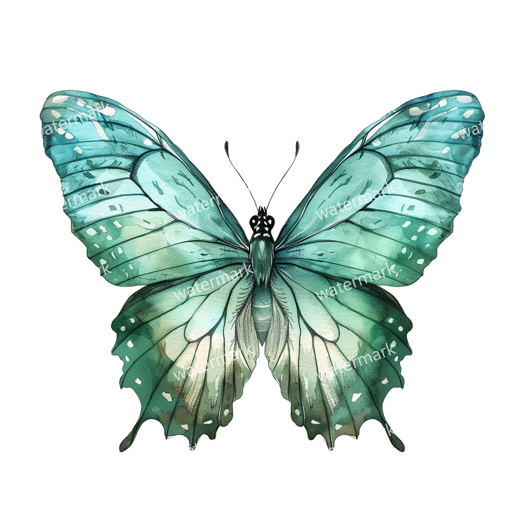 【商用利用可】蝶々(水彩バタフライ)クリップアート20点セット|高解像度・透過PNG|ナチュラル・幻想的素材|コラージュ・ジャンクジャーナル素材|即ダウンロード