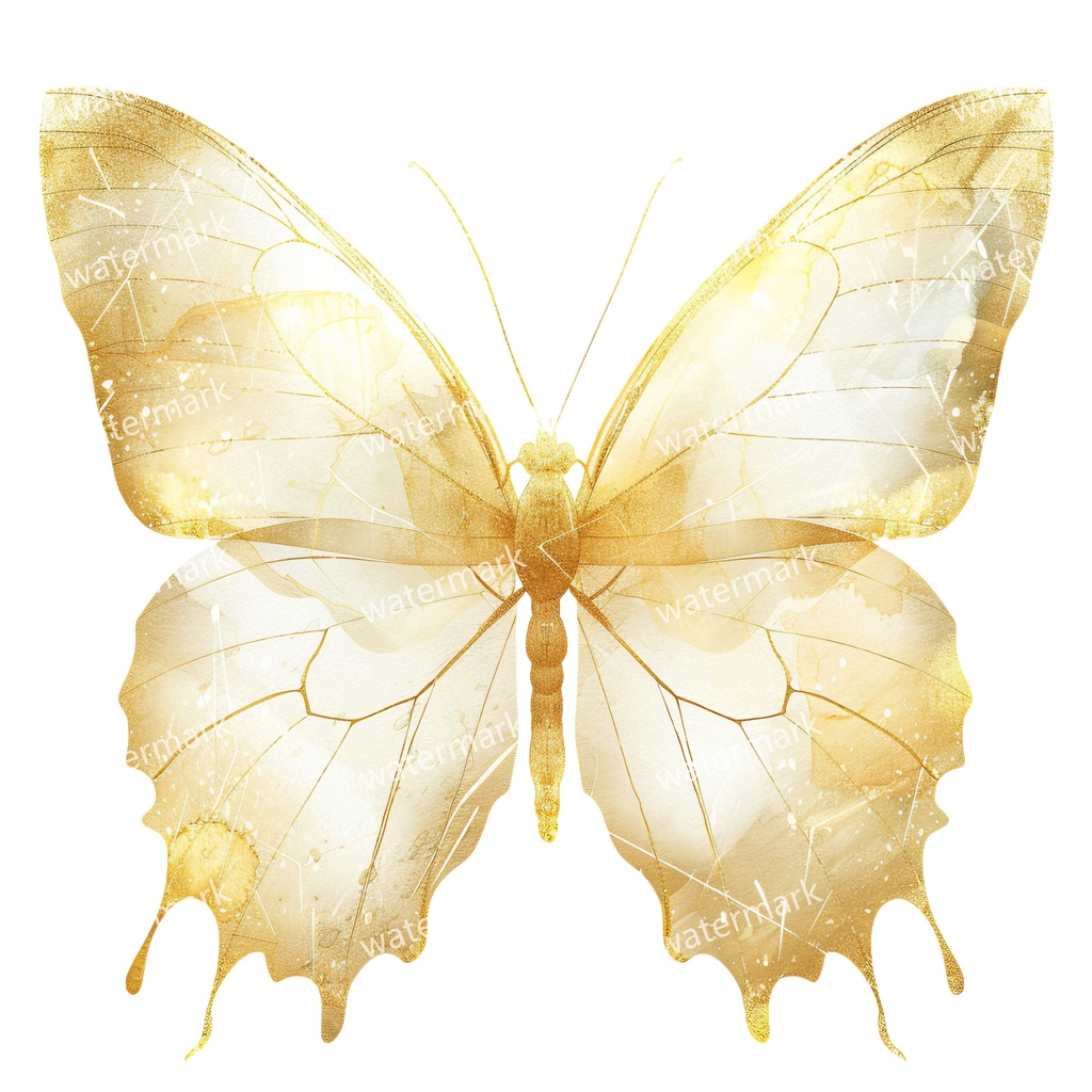 【商用利用可】蝶々(水彩バタフライ)クリップアート20点セット|高解像度・透過PNG|ナチュラル・幻想的素材|コラージュ・ジャンクジャーナル素材|即ダウンロード