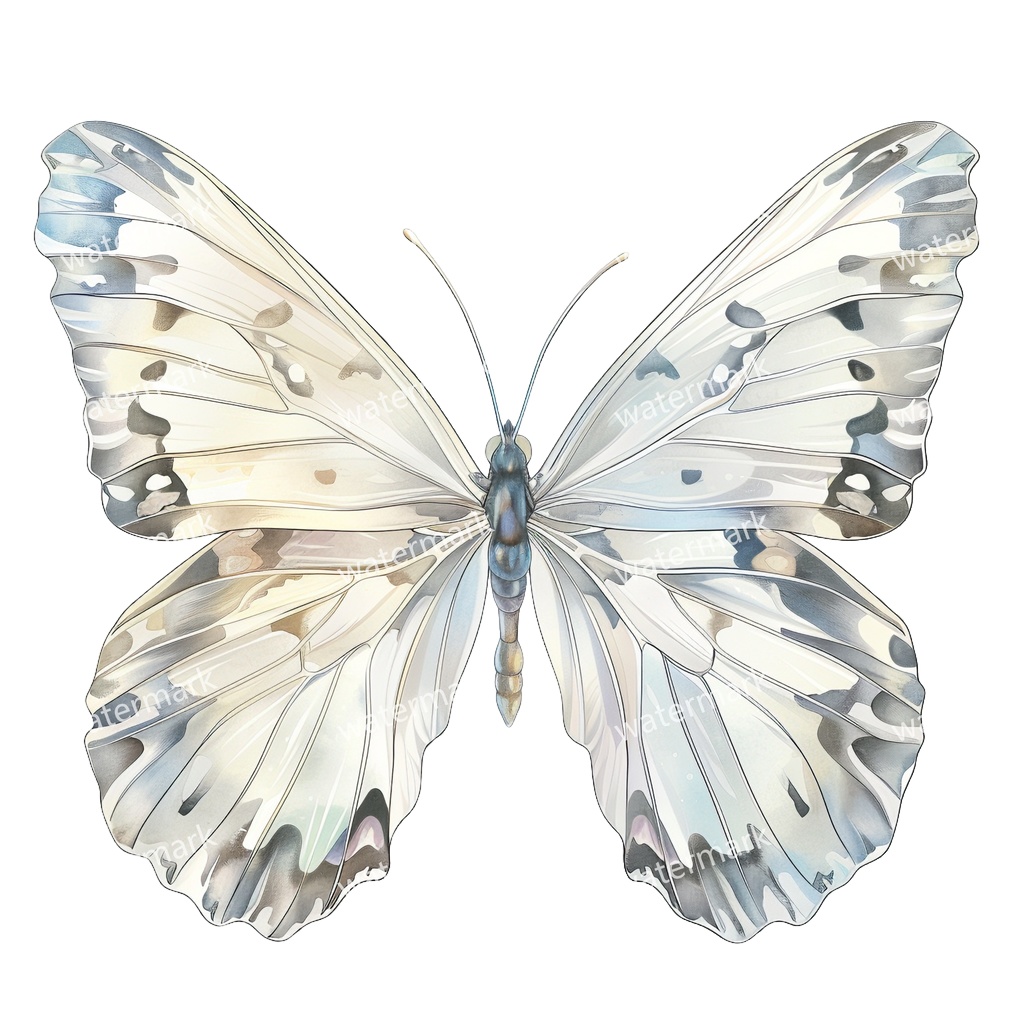 【商用利用可】蝶々(水彩バタフライ)クリップアート20点セット|高解像度・透過PNG|ナチュラル・幻想的素材|コラージュ・ジャンクジャーナル素材|即ダウンロード
