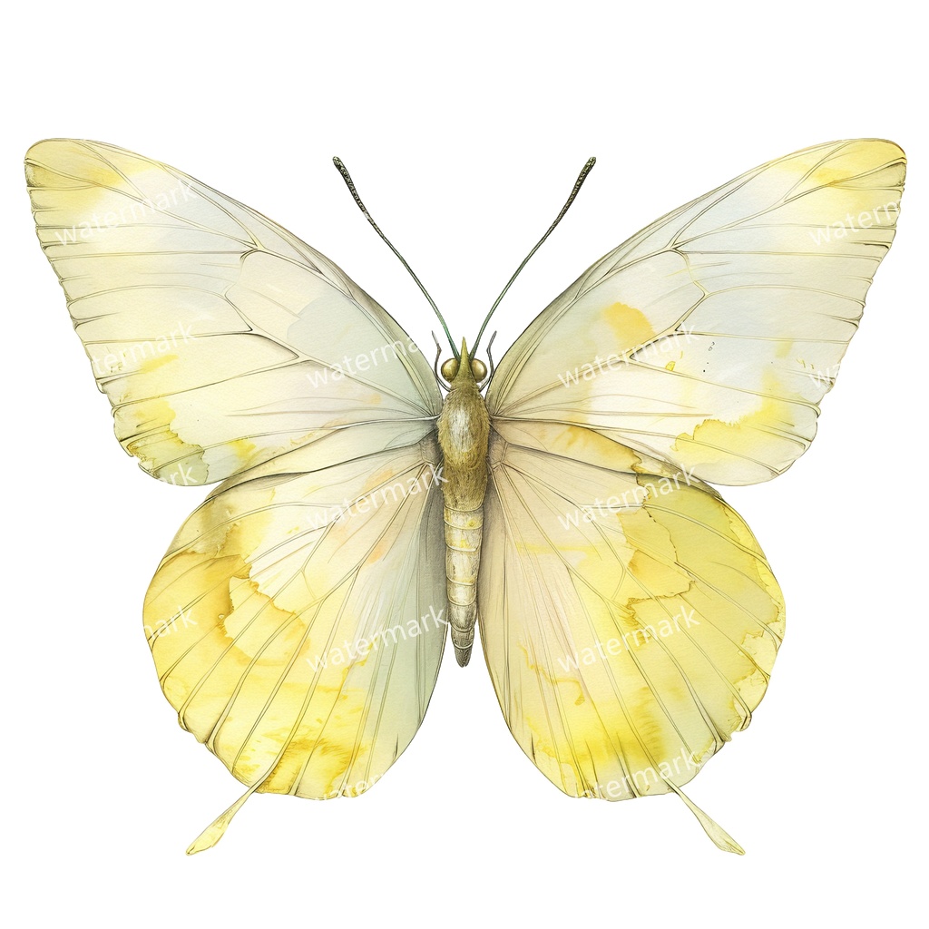 【商用利用可】蝶々(水彩バタフライ)クリップアート20点セット|高解像度・透過PNG|ナチュラル・幻想的素材|コラージュ・ジャンクジャーナル素材|即ダウンロード