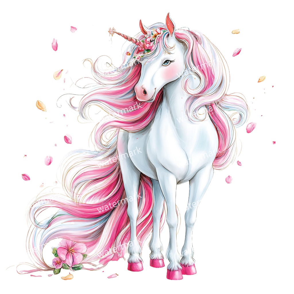 【商用利用可】ユニコーン(水彩ファンタジー)クリップアート18点セット|高解像度・透過PNG|ゆめかわ・メルヘン素材|コラージュ・ジャンクジャーナル素材|即ダウンロード