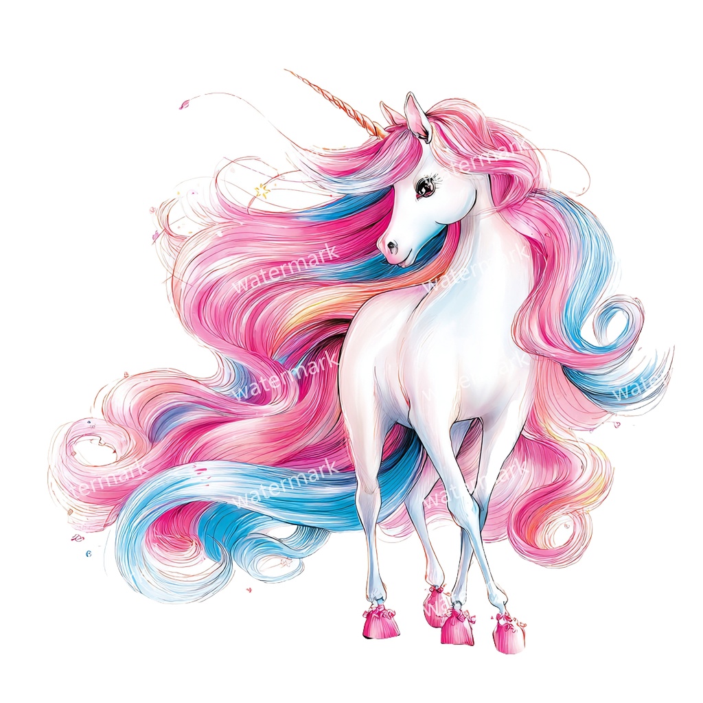 【商用利用可】ユニコーン(水彩ファンタジー)クリップアート18点セット|高解像度・透過PNG|ゆめかわ・メルヘン素材|コラージュ・ジャンクジャーナル素材|即ダウンロード