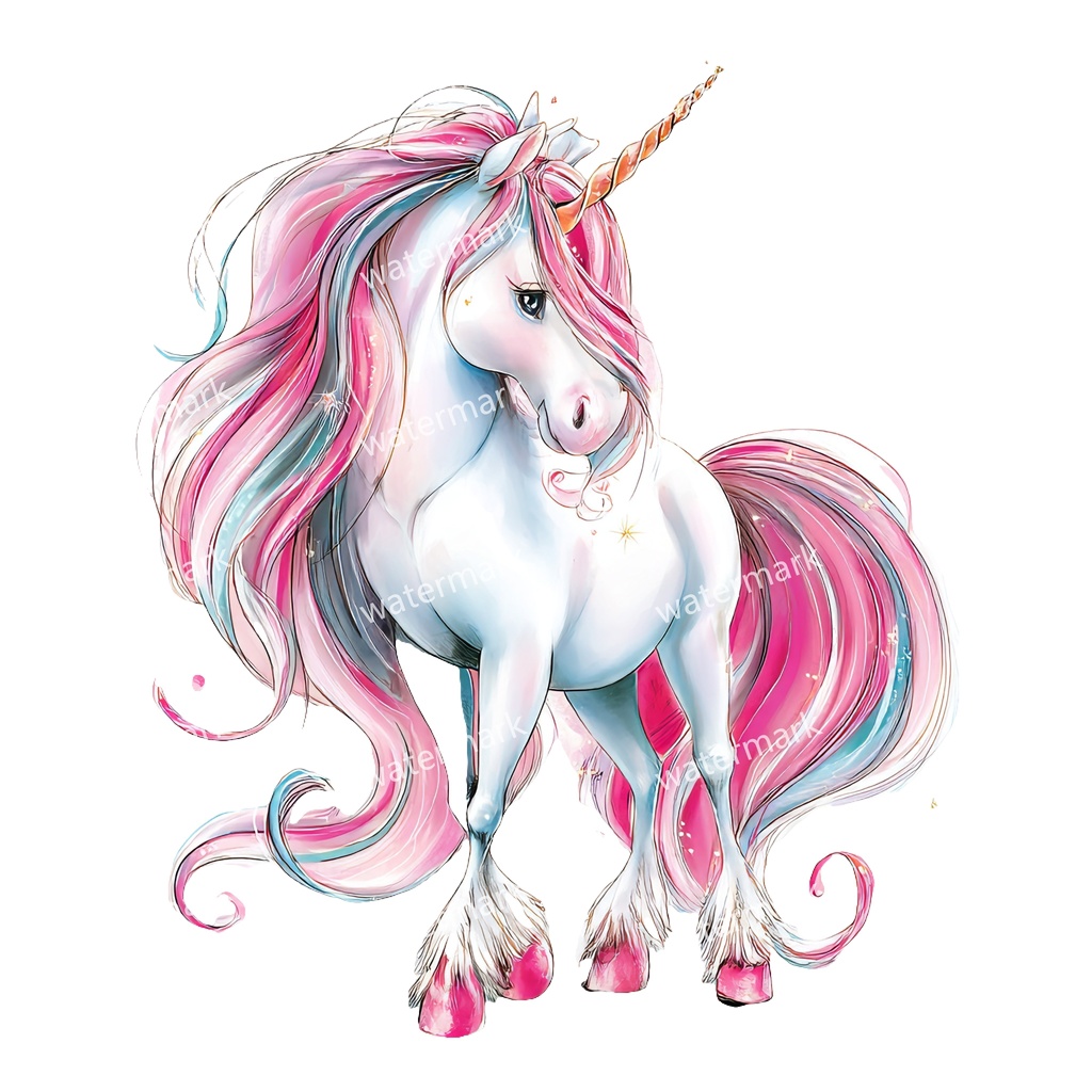 【商用利用可】ユニコーン(水彩ファンタジー)クリップアート18点セット|高解像度・透過PNG|ゆめかわ・メルヘン素材|コラージュ・ジャンクジャーナル素材|即ダウンロード