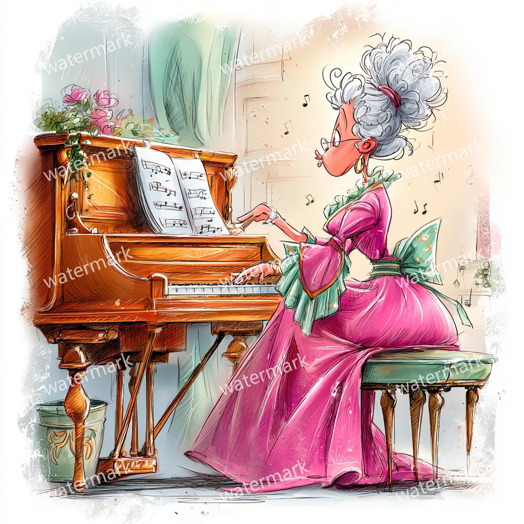 【商用利用可】上品なシニア女性(水彩エレガントレディ)クリップアート17点セット|高解像度JPG|人物・ファッション・コラージュ・ジャンクジャーナル素材|即ダウンロード