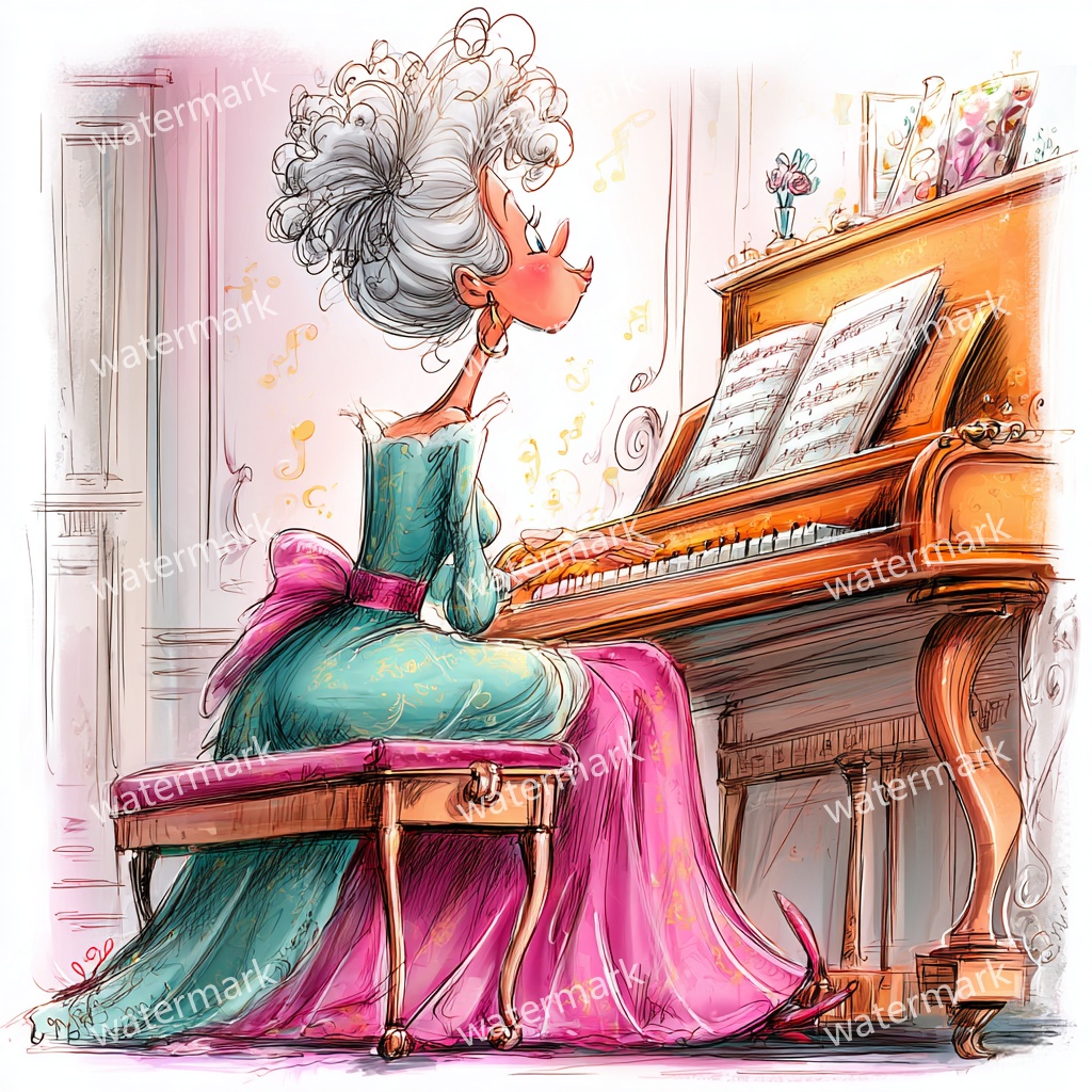 【商用利用可】上品なシニア女性(水彩エレガントレディ)クリップアート17点セット|高解像度JPG|人物・ファッション・コラージュ・ジャンクジャーナル素材|即ダウンロード