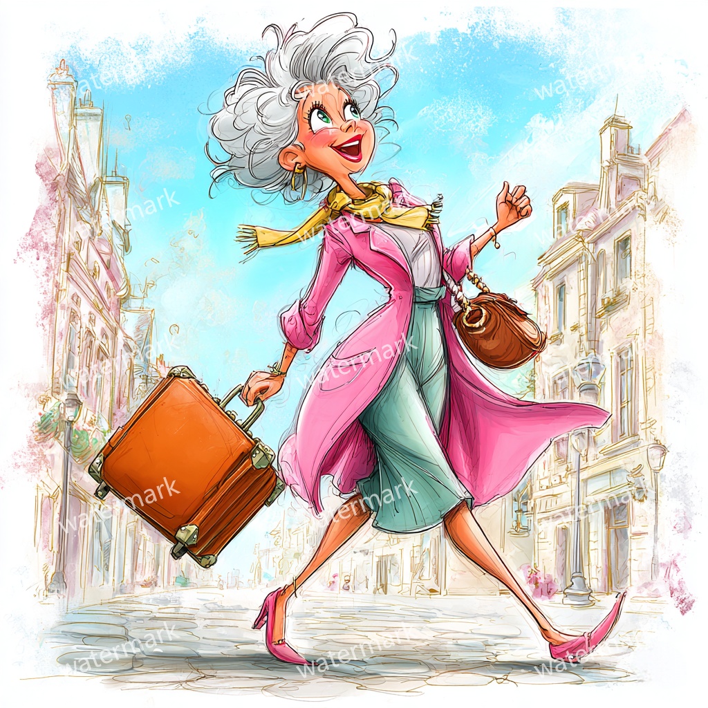 【商用利用可】上品なシニア女性(水彩エレガントレディ)クリップアート17点セット|高解像度JPG|人物・ファッション・コラージュ・ジャンクジャーナル素材|即ダウンロード