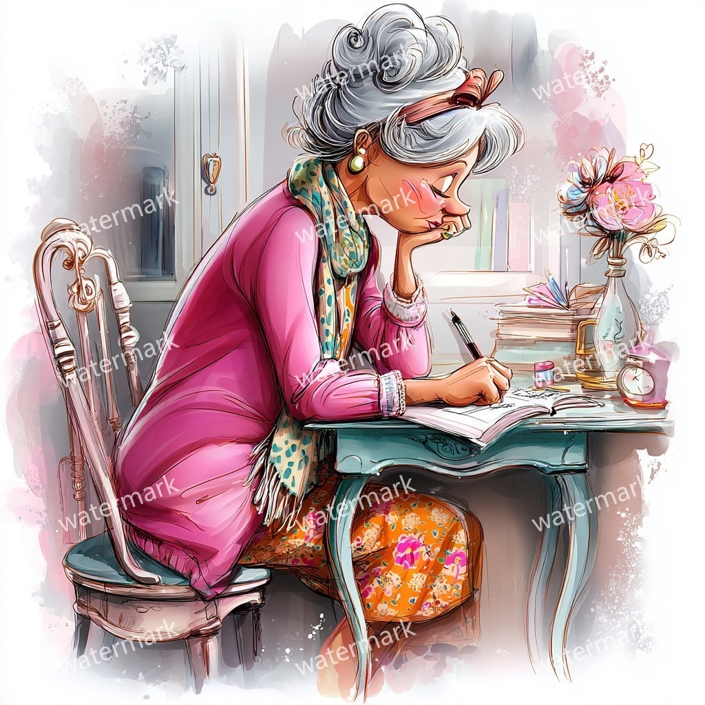 【商用利用可】上品なシニア女性(水彩エレガントレディ)クリップアート17点セット|高解像度JPG|人物・ファッション・コラージュ・ジャンクジャーナル素材|即ダウンロード