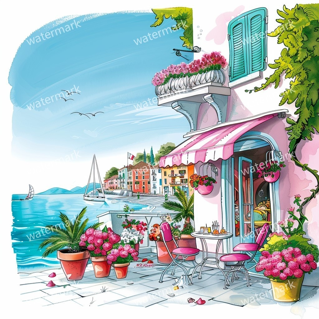 【商用利用可】イタリア街並み(水彩ストリート風景)クリップアート20点セット|高解像度JPG|ヨーロッパ風景・建物・コラージュ・ジャンクジャーナル素材|即ダウンロード