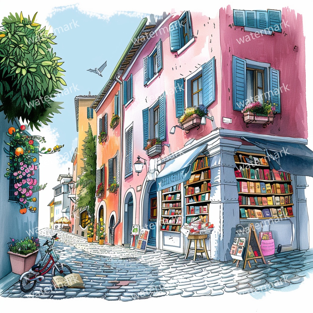 【商用利用可】イタリア街並み(水彩ストリート風景)クリップアート20点セット|高解像度JPG|ヨーロッパ風景・建物・コラージュ・ジャンクジャーナル素材|即ダウンロード