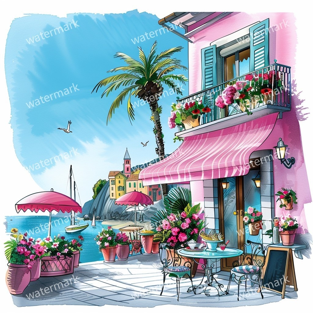 【商用利用可】イタリア街並み(水彩ストリート風景)クリップアート20点セット|高解像度JPG|ヨーロッパ風景・建物・コラージュ・ジャンクジャーナル素材|即ダウンロード