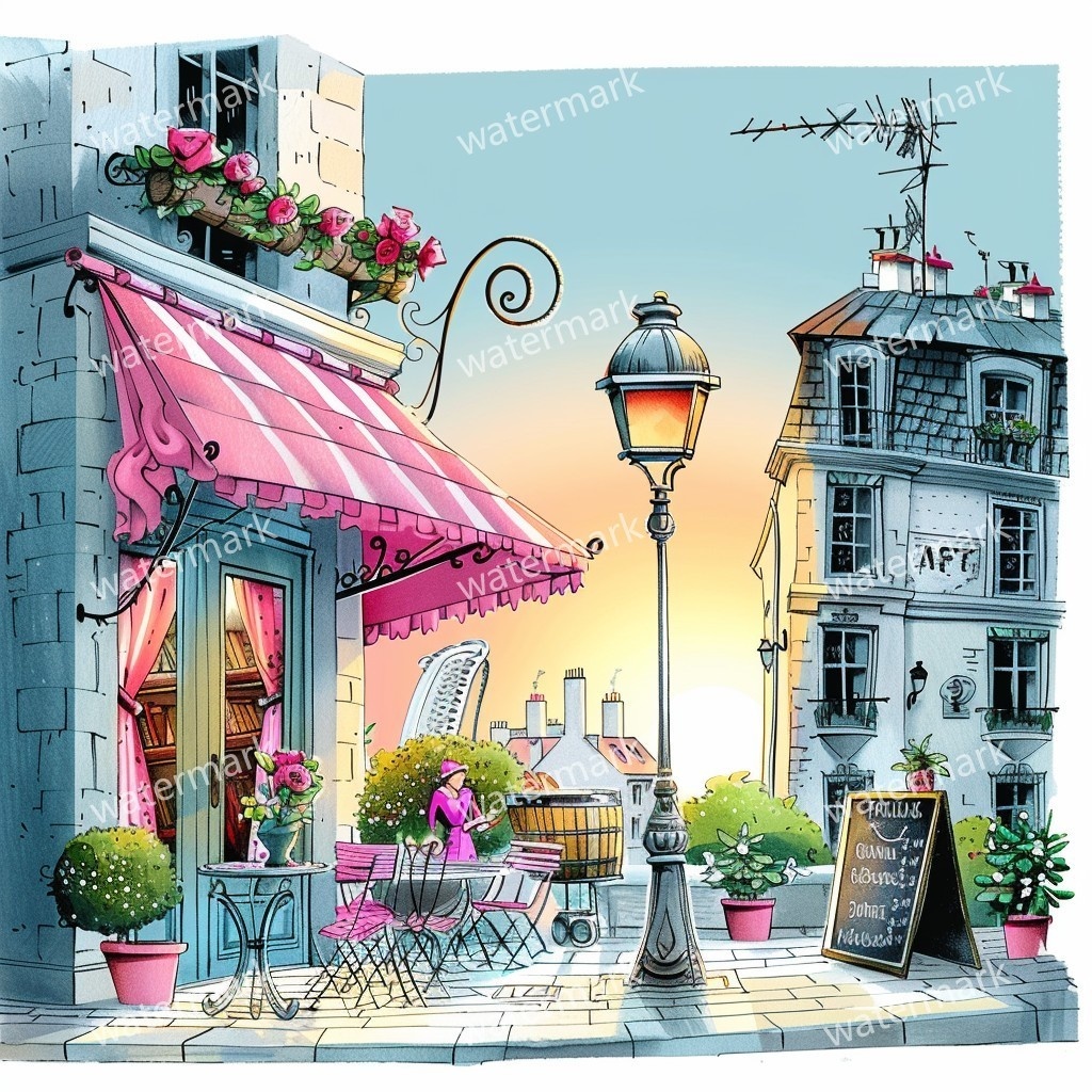 【商用利用可】イタリア街並み(水彩ストリート風景)クリップアート20点セット|高解像度JPG|ヨーロッパ風景・建物・コラージュ・ジャンクジャーナル素材|即ダウンロード