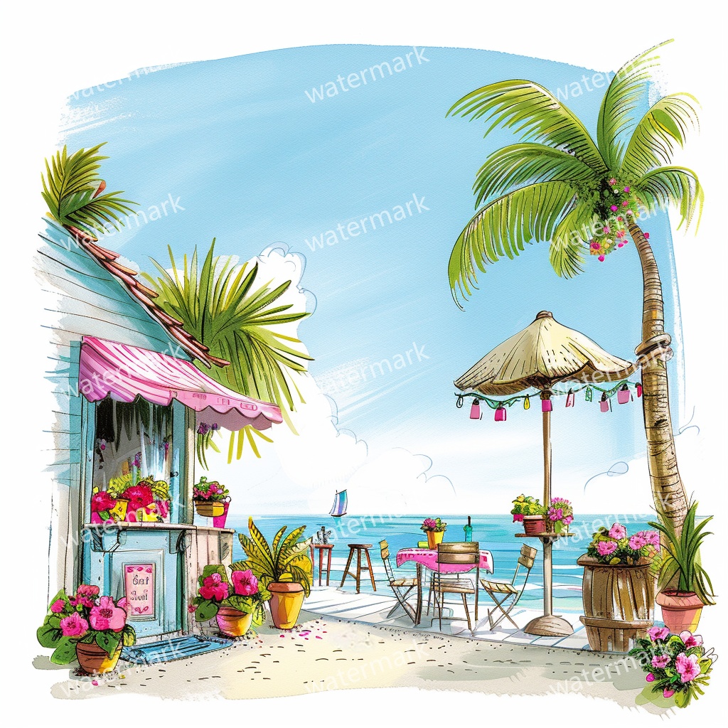 20 Island House Clipart, High Quality JPGs, Printable Clipart, Instant Download, Printable Watercolor, Paper Craft, Junk Journals