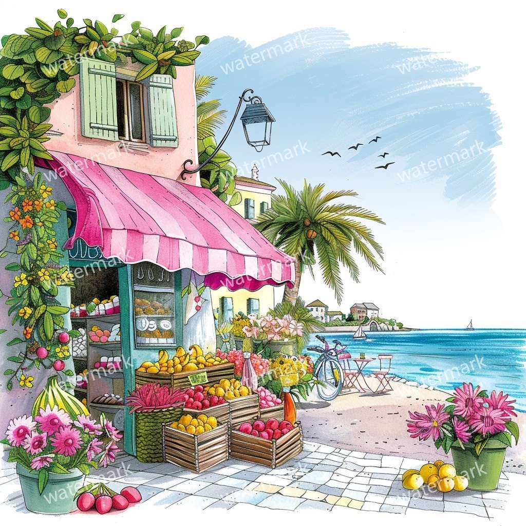 20 Island House Clipart, High Quality JPGs, Printable Clipart, Instant Download, Printable Watercolor, Paper Craft, Junk Journals