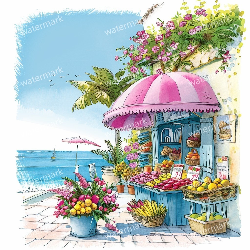 20 Island House Clipart, High Quality JPGs, Printable Clipart, Instant Download, Printable Watercolor, Paper Craft, Junk Journals